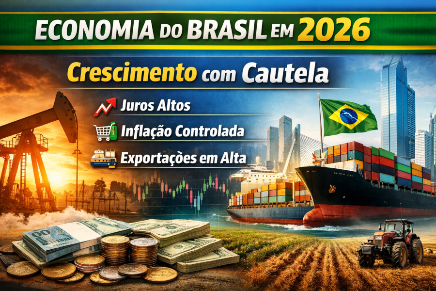Economia do Brasil cresce com cautela em 2026